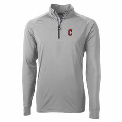 Cleveland Guardians Cutter & Buck Adapt Eco Knit Stretch Recycled Quarter-Zip Pullover Top Gray