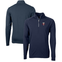 Minnesota Twins Cutter & Buck Adapt Eco Knit Stretch Recycled Quarter-Zip Pullover Top Navy