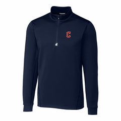 Cleveland Guardians Cutter & Buck Traverse Stretch Quarter-Zip Pullover Top Navy