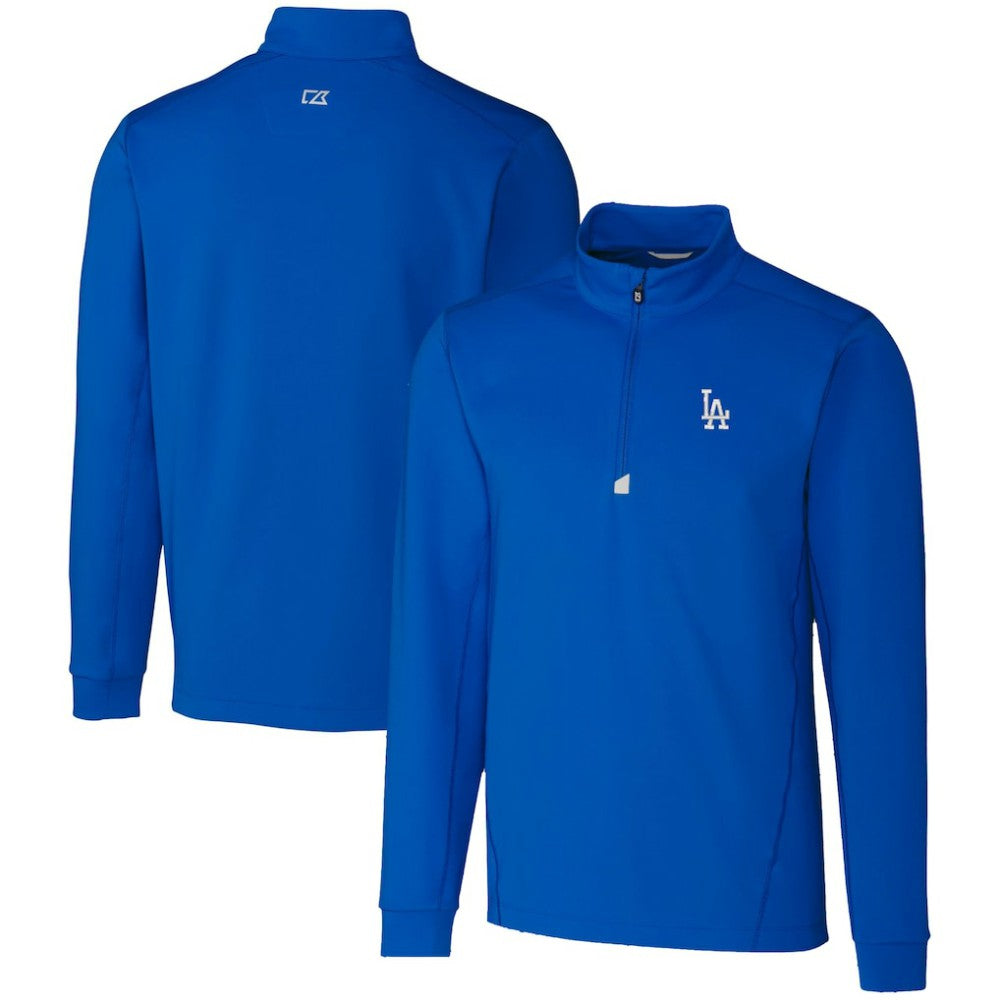 Los Angeles Dodgers Cutter & Buck Traverse Stretch Quarter-Zip Pullover Top Royal