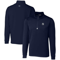 New York Yankees Cutter & Buck Traverse Stretch Quarter-Zip Pullover Top Navy