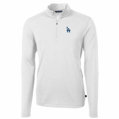 Los Angeles Dodgers Cutter & Buck Virtue Eco Pique Recycled Quarter-Zip Pullover Top White