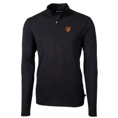 Baltimore Orioles Cutter & Buck Virtue Eco Pique Recycled Quarter-Zip Pullover Top Black