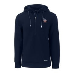 Los Angeles Dodgers Cutter & Buck Stars & Stripes Roam Eco Half-Zip Recycled Pullover Hoodie Navy