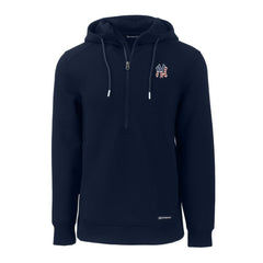 New York Yankees Cutter & Buck Stars & Stripes Roam Eco Half-Zip Recycled Pullover Hoodie Navy
