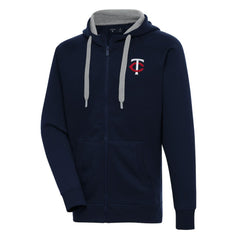 Minnesota Twins Antigua Victory Full-Zip Hoodie Navy