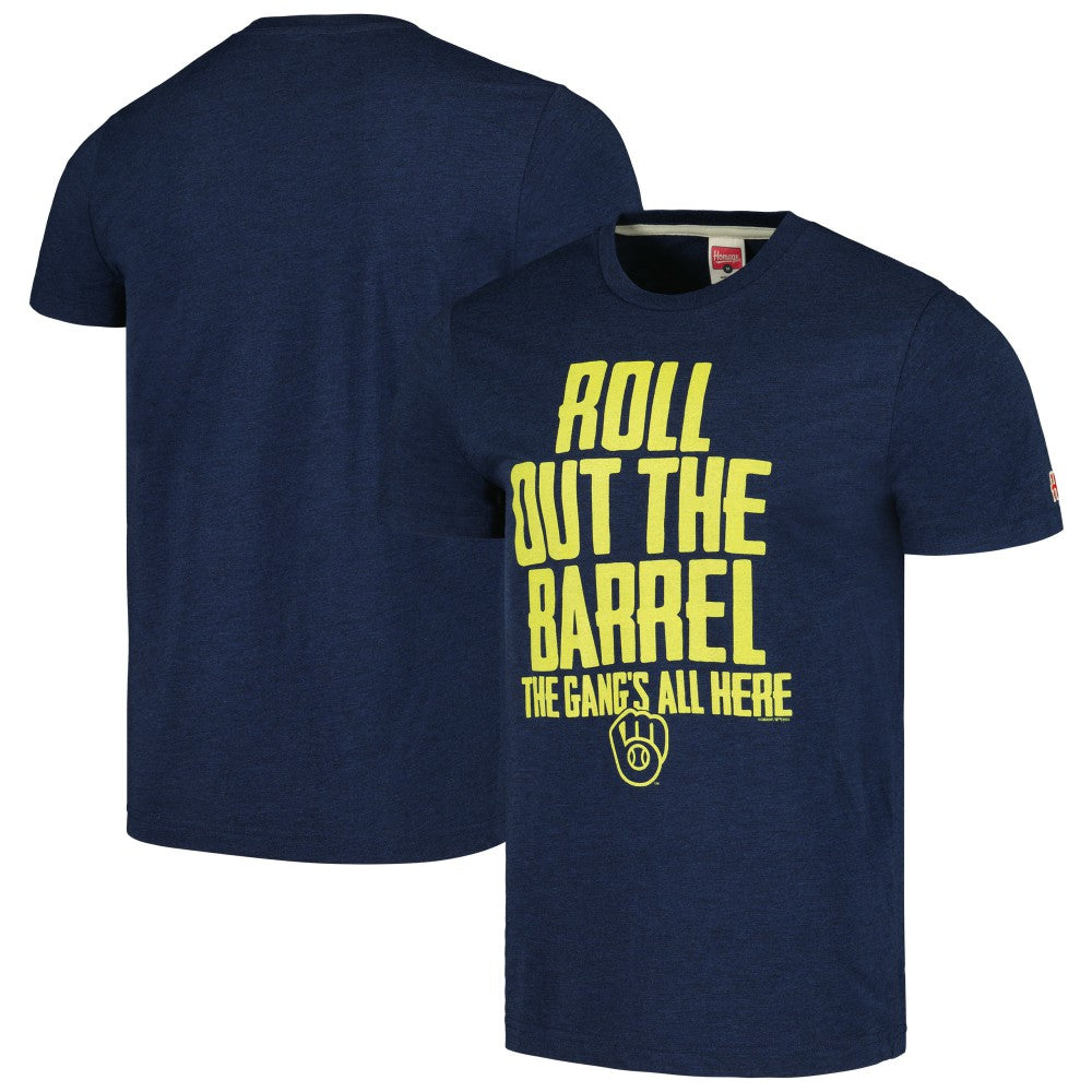 Milwaukee Brewers Homage Gangs All Here Hyper Local Tri-Blend T-Shirt Navy