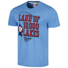 Minnesota Twins Homage Land of 10,000 Lakes Hyper Local Tri-Blend T-Shirt Light Blue