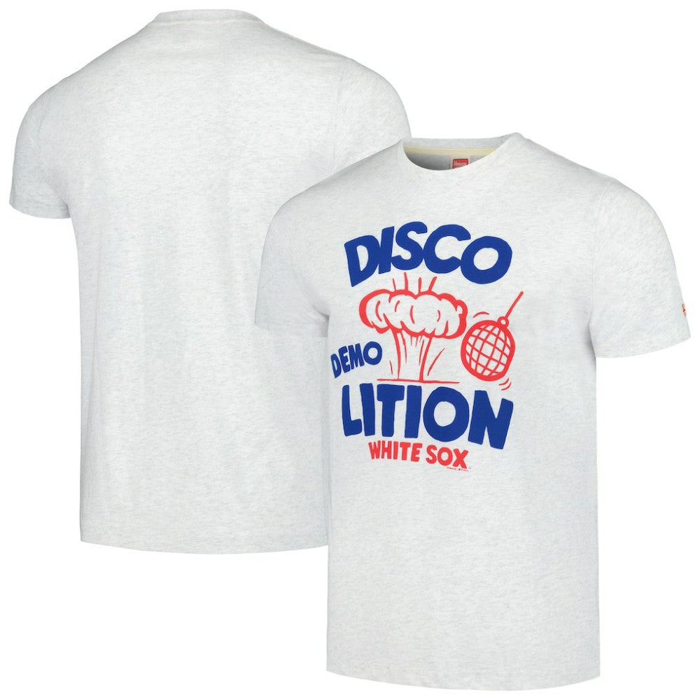 Chicago White Sox Homage Doodle Collection Disco Demolition Tri-Blend T-Shirt Gray
