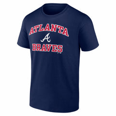 Atlanta Braves Logo Athletic Heart and Soul T-Shirt Navy