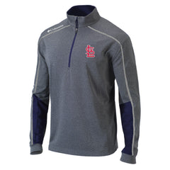St. Louis Cardinals Omni-Wick Shotgun 2.0 Quarter-Zip Pullover Top Charcoal/Navy | Columbia