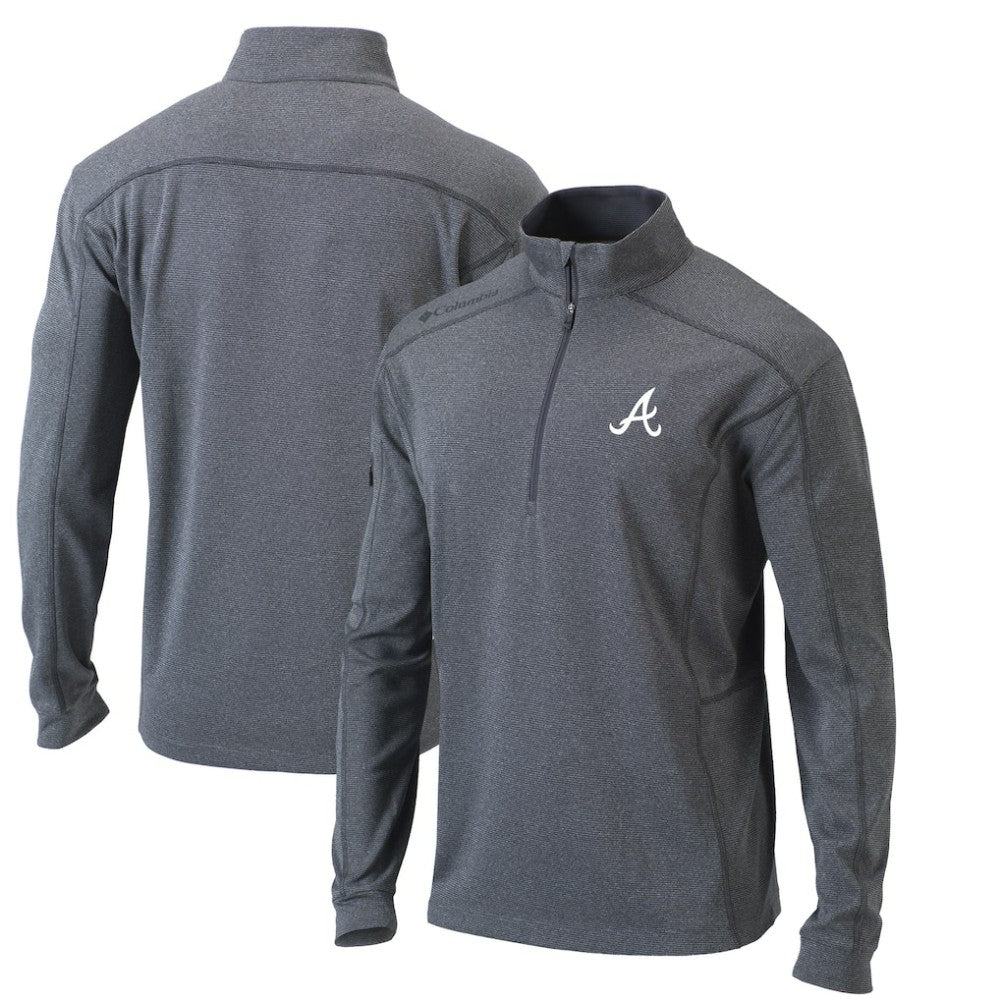 Atlanta Braves Omni-Wick Shotgun Quarter-Zip Pullover Top Heather Gray | Columbia