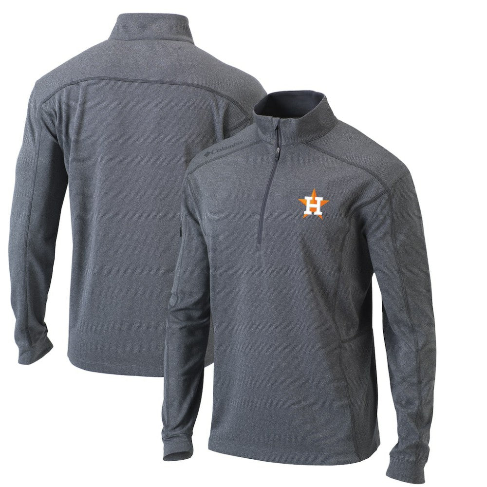 Houston Astros Omni-Wick Shotgun Quarter-Zip Pullover Top Heather Gray | Columbia