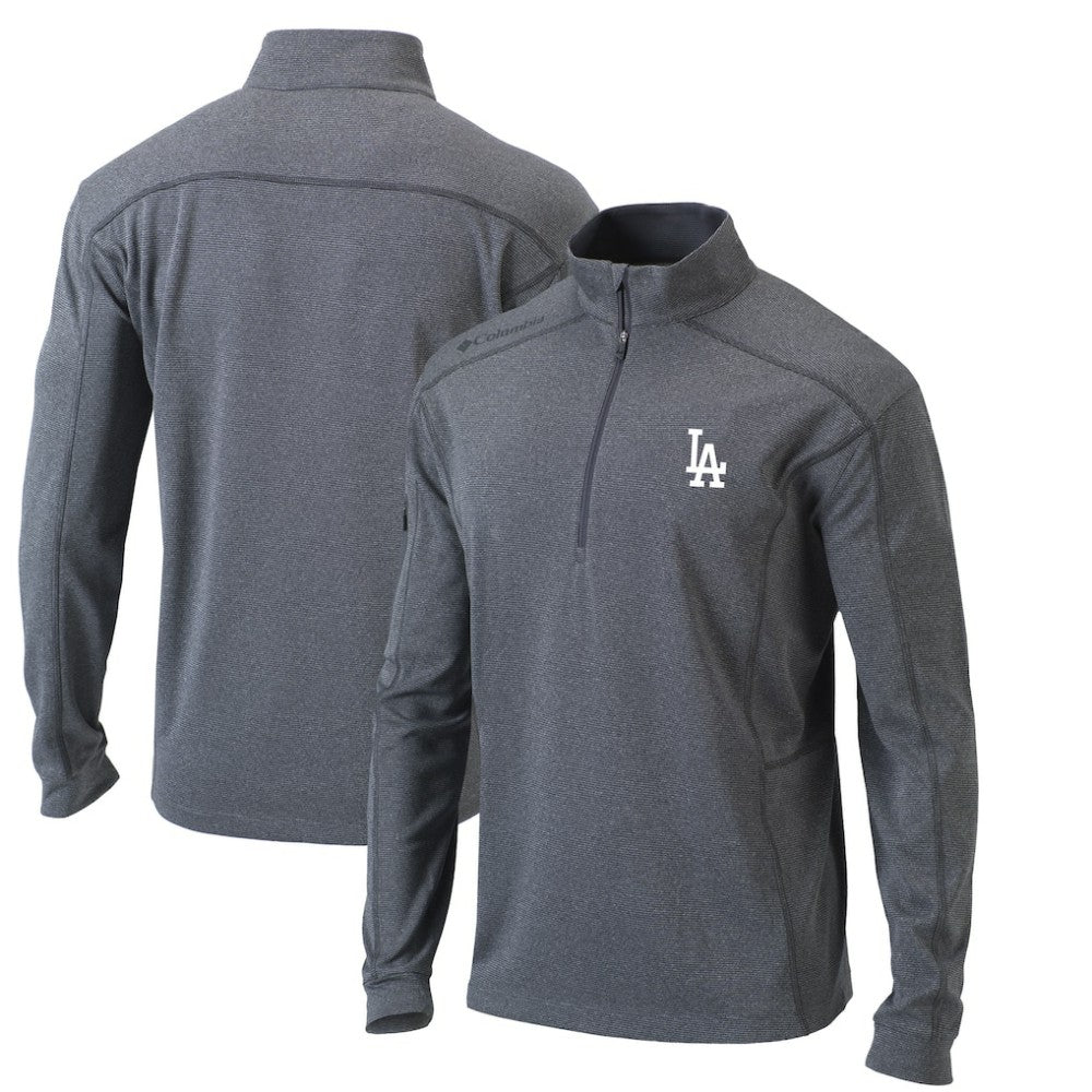 Los Angeles Dodgers Omni-Wick Shotgun Quarter-Zip Pullover Top Heather Gray | Columbia