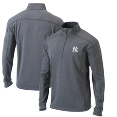 New York Yankees Omni-Wick Shotgun Quarter-Zip Pullover Top Heather Gray | Columbia