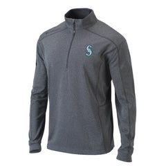 Seattle Mariners Omni-Wick Shotgun Quarter-Zip Pullover Top Heather Gray | Columbia