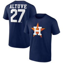 Jose Altuve Houston Astros Player Icon Name & Number T-Shirt Navy