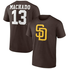 Manny Machado San Diego Padres Player Icon Name & Number T-Shirt Brown