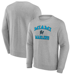 Miami Marlins Heart & Soul Pullover Sweatshirt Heather Gray
