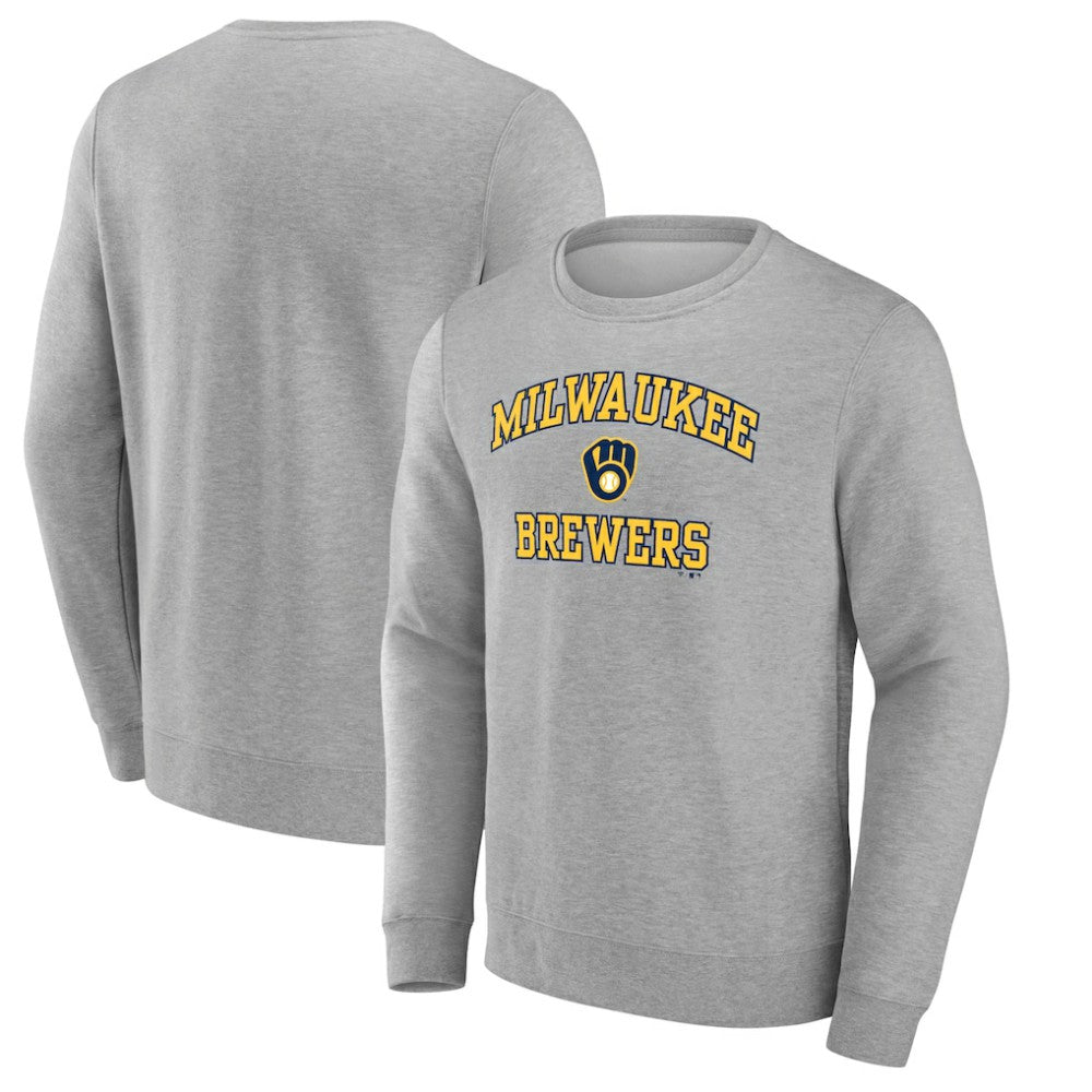 Milwaukee Brewers Heart & Soul Pullover Sweatshirt Heather Gray