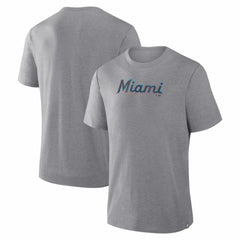 Miami Marlins Play Tribute Tri-Blend T-Shirt Heather Gray