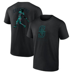 J.P. Crawford Seattle Mariners Double Play Name & Number T-Shirt Black