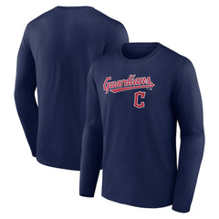Cleveland Guardians Team Lockup Long Sleeve T-Shirt Navy
