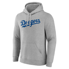 Los Angeles Dodgers Official Wordmark Pullover Hoodie Heather Gray
