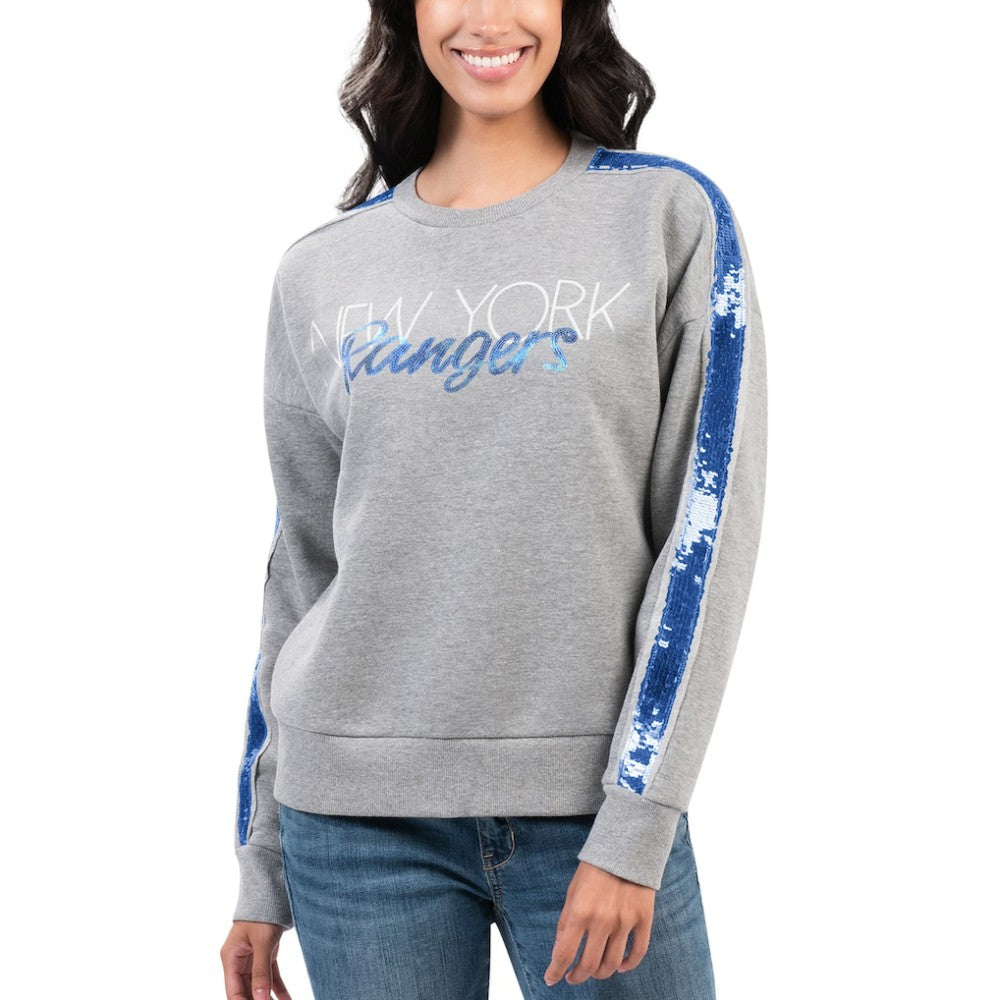 New York Rangers G-III 4Her by Carl Banks Women's Penalty Box Pullover Sweatshirt Gray