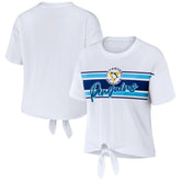 Pittsburgh Penguins WEAR by Erin Andrews Women's Front Knot T-Shirt White