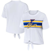 St. Louis Blues WEAR by Erin Andrews Women's Front Knot T-Shirt White