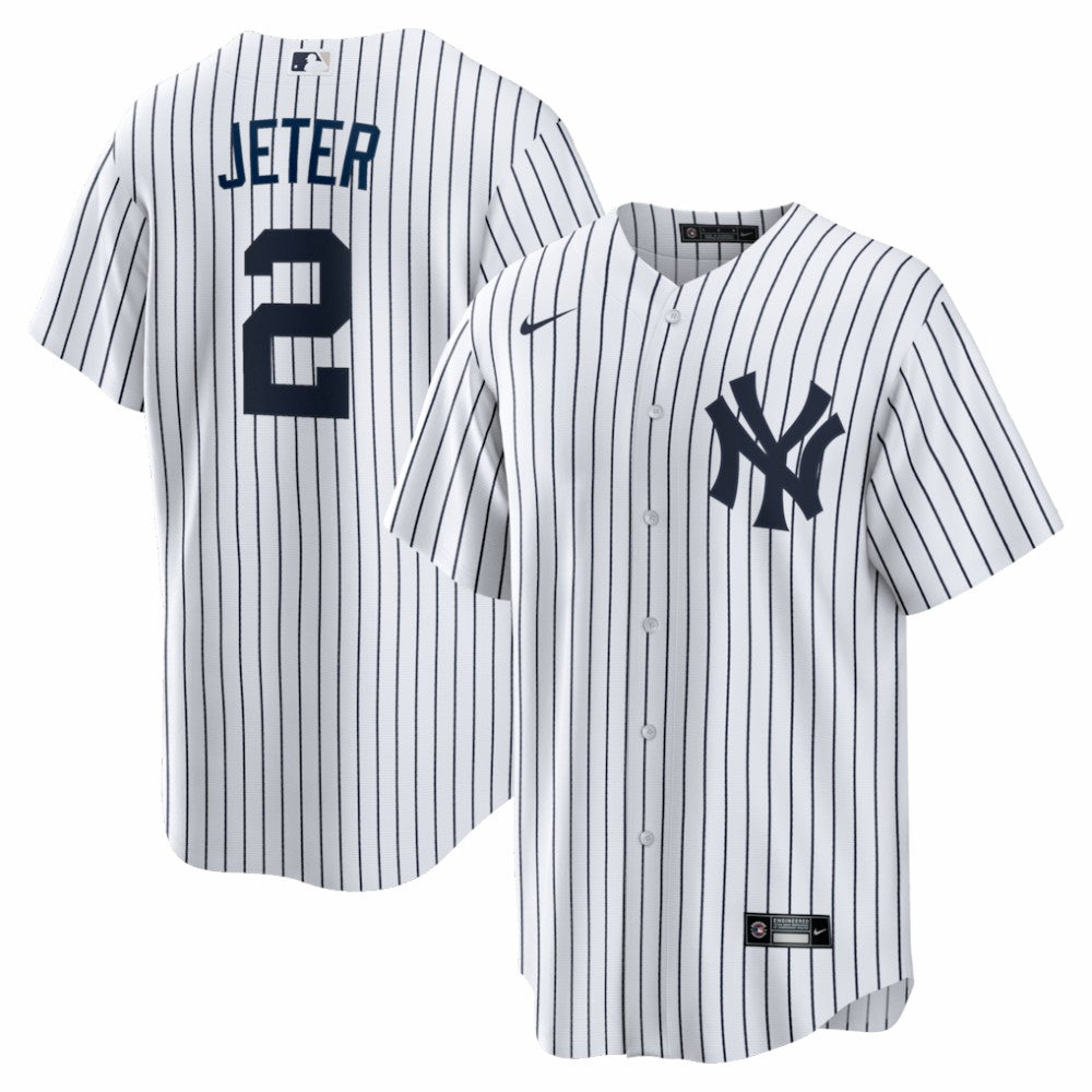 Derek Jeter New York Yankees Home Retired Player Replica Jersey - White