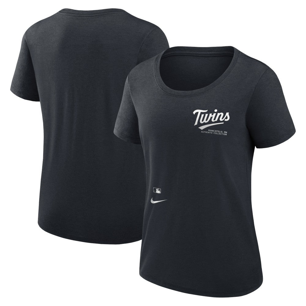 Minnesota Twins Women's Authentic Collection Performance Scoop Neck T-Shirt Navy | Nike