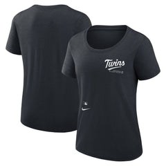 Minnesota Twins Women's Authentic Collection Performance Scoop Neck T-Shirt Navy | Nike
