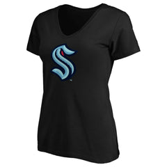 Seattle Kraken Women's Primary Logo V-Neck T-Shirt Black