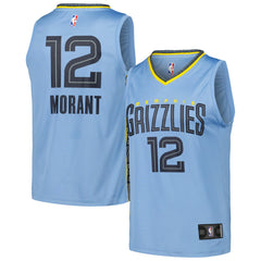 Ja Morant Memphis Grizzlies Fast Break Replica Player Jersey - Statement Edition - Light Blue