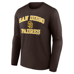San Diego Padres Logo Athletic Heart & Soul Long Sleeve T-Shirt Brown