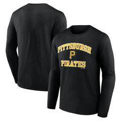 Pittsburgh Pirates Logo Athletic Heart & Soul Long Sleeve T-Shirt Black