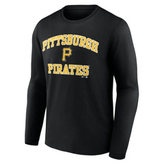 Pittsburgh Pirates Logo Athletic Heart & Soul Long Sleeve T-Shirt Black