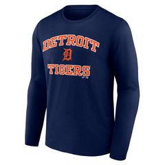 Detroit Tigers Logo Athletic Heart & Soul Long Sleeve T-Shirt Navy