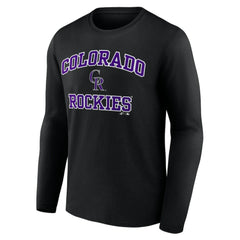 Colorado Rockies Logo Athletic Heart & Soul Long Sleeve T-Shirt Black