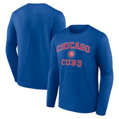 Chicago Cubs Logo Athletic Heart & Soul Long Sleeve T-Shirt Royal