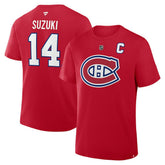 Nick Suzuki Montreal Canadiens Fanatics Authentic Stack Name & Number T-Shirt Red