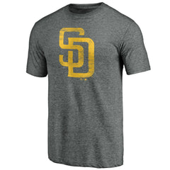 San Diego Padres Official Logo Tri-Blend T-Shirt Heather Gray