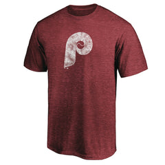 Philadelphia Phillies Cooperstown Collection Throwback Logo Tri-Blend T-Shirt Burgundy
