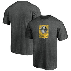 Pittsburgh Pirates Cooperstown Collection Throwback Logo Tri-Blend T-Shirt Heather Charcoal