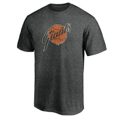 San Francisco Giants Cooperstown Collection Throwback Logo Tri-Blend T-Shirt Heather Charcoal