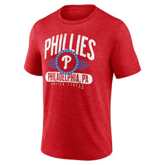 Philadelphia Phillies Badge of Honor Tri-Blend T-Shirt Heather Red