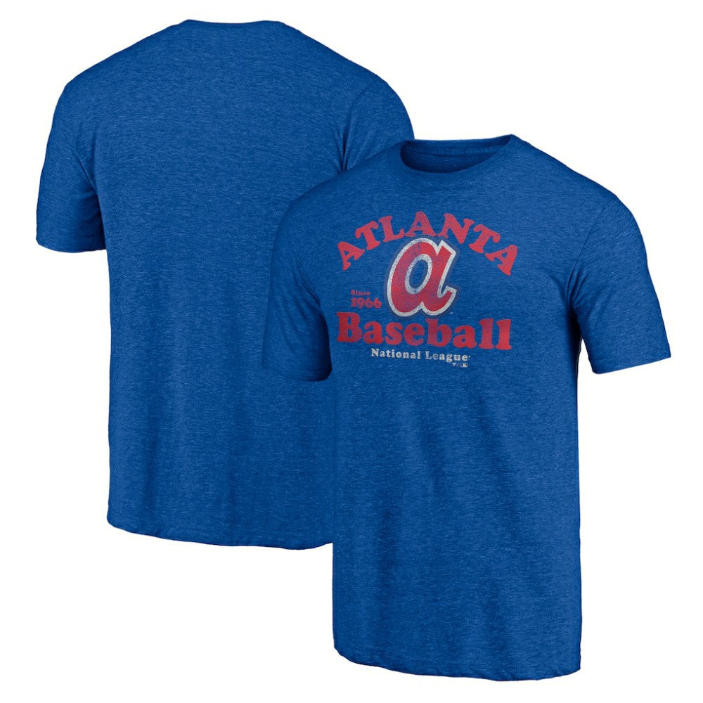 Atlanta Braves Cooperstown Collection Our Game Tri-Blend T-Shirt Heather Royal