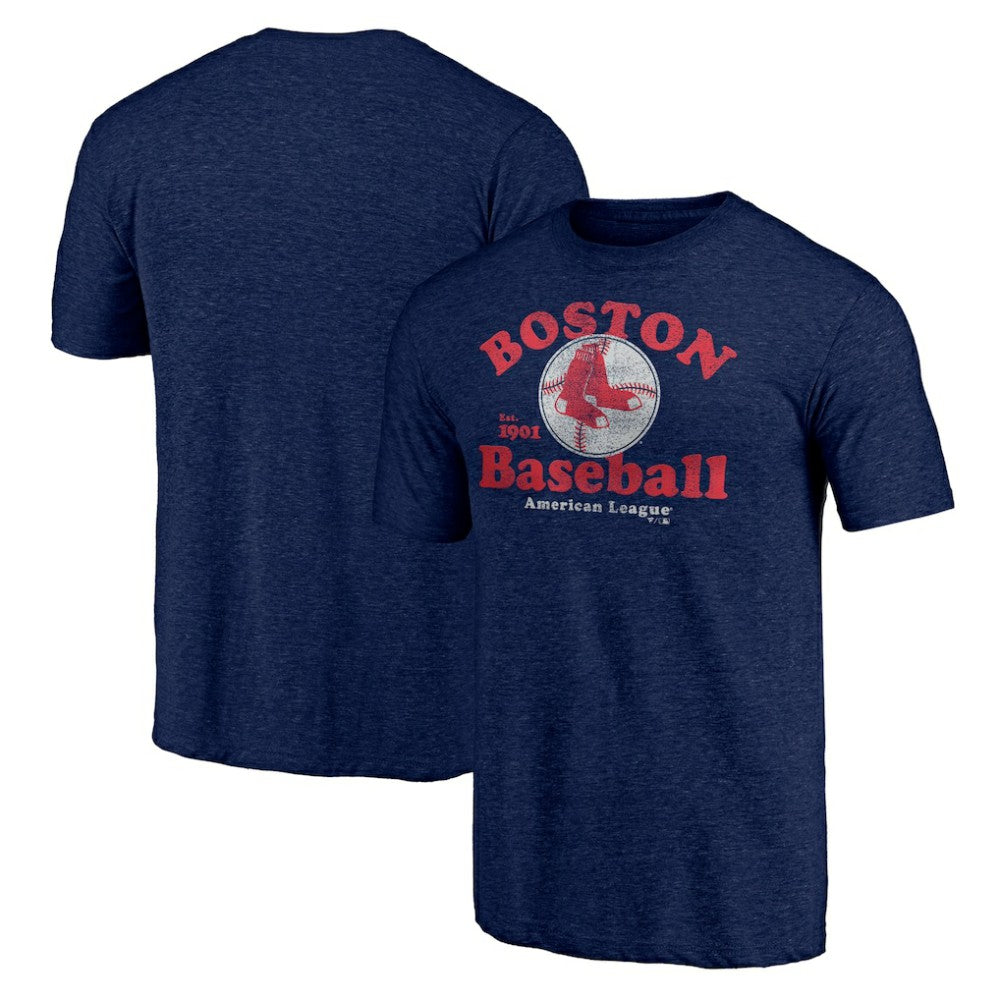 Boston Red Sox Cooperstown Collection Our Game Tri-Blend T-Shirt Heather Navy